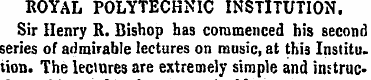 ROYAL POLYTECHNIC INSTITUTION. Sir Henry...