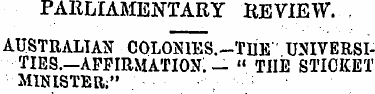 PARLIAMENTARY REVIEW. , AUSTRALIAN COLON...
