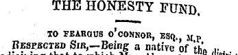 THE HONESTY FUnD) TO I-EAROUS 0 * CONNOR...
