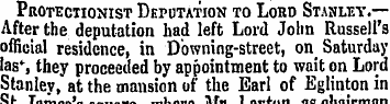 Protectionist Deputation to Lord Stanley...