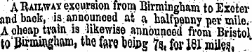 A Railway excursion from Birmingham to E...