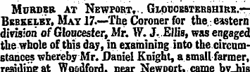 Murder at Newport,.. Gloucestershire.— B...