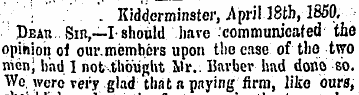 . . Kidderminster, April 18th, 185&V;- D...