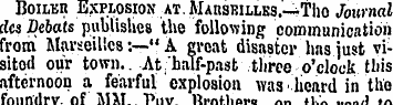 Boiler. Explosion at. MAitsKiLLE3.--Tho ...