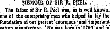 hraMOIR OF. SIR R. PEEL.,;.;, The father...