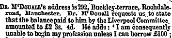 Ob. M'Douall'b address is292, Buckley-te...