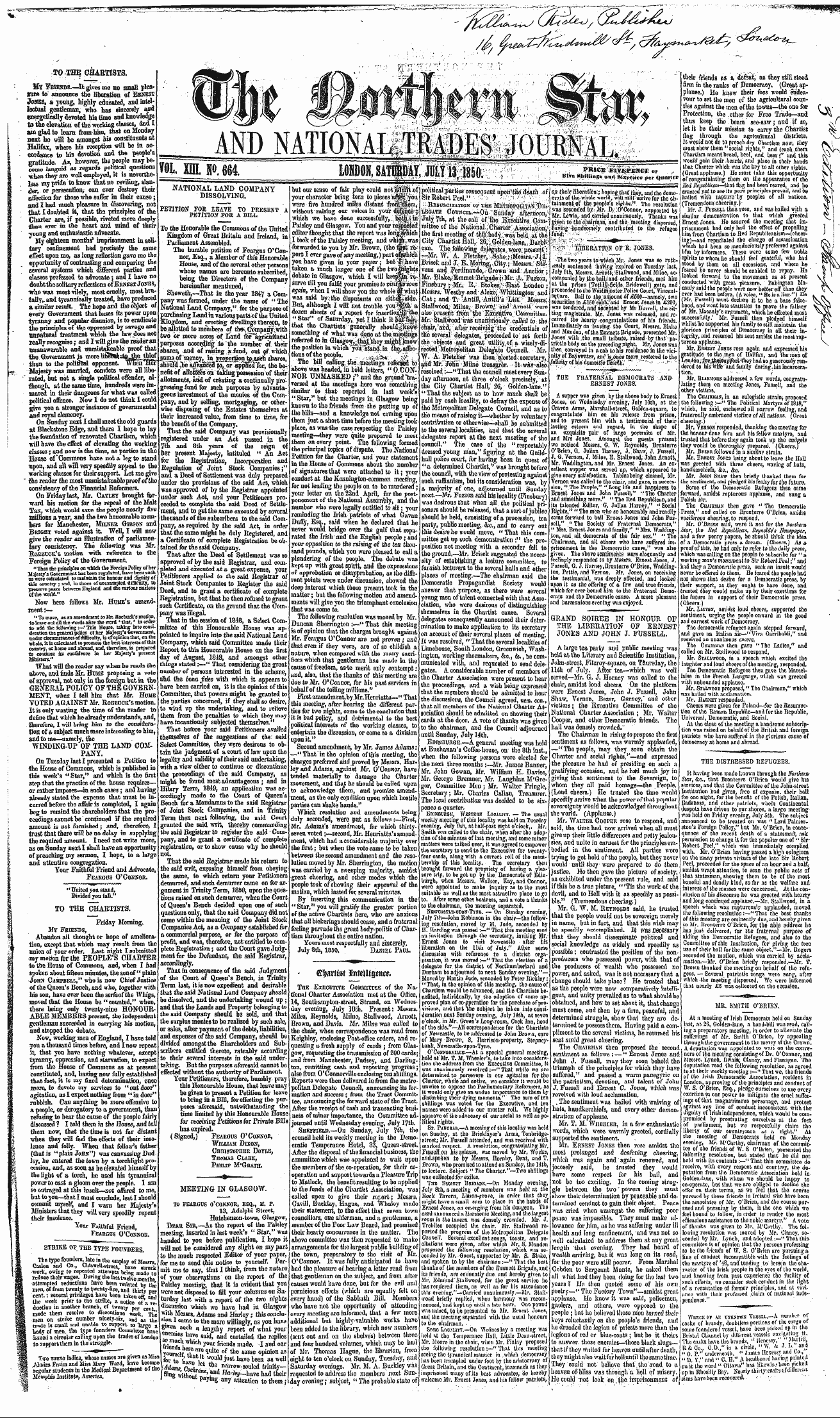 Northern Star (1837-1852): jS F Y, 3rd edition - And Nationaljiiillgobliai^ :