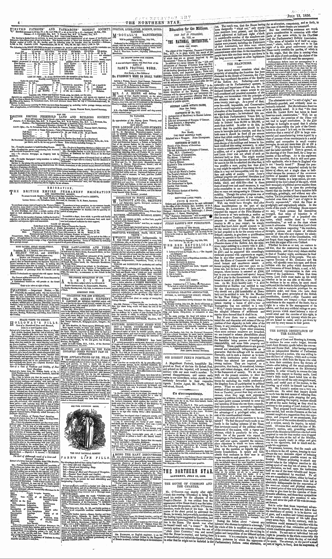 Northern Star (1837-1852): jS F Y, 3rd edition - Ad00428