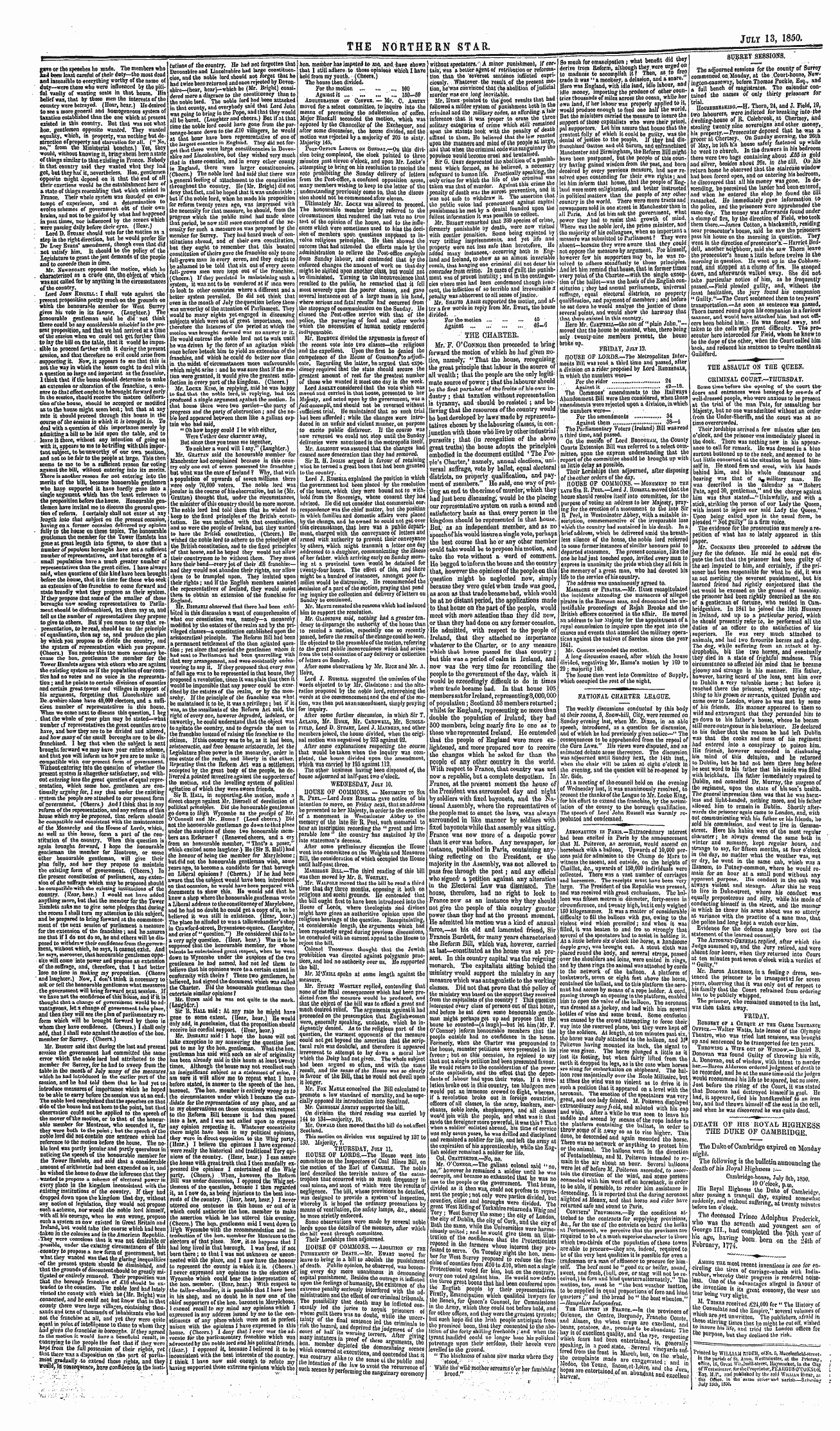Northern Star (1837-1852): jS F Y, 3rd edition - L'Rinted By William Kideu, Of No. 5, Macelesfield-Street-
