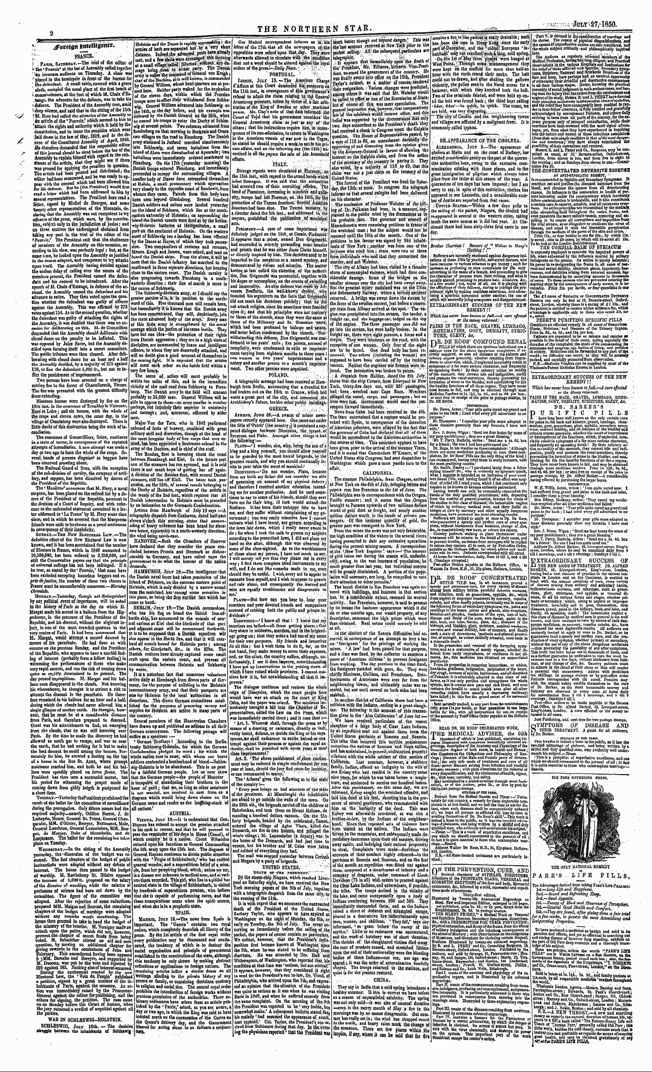 Northern Star (1837-1852): jS F Y, 3rd edition - Ad00215