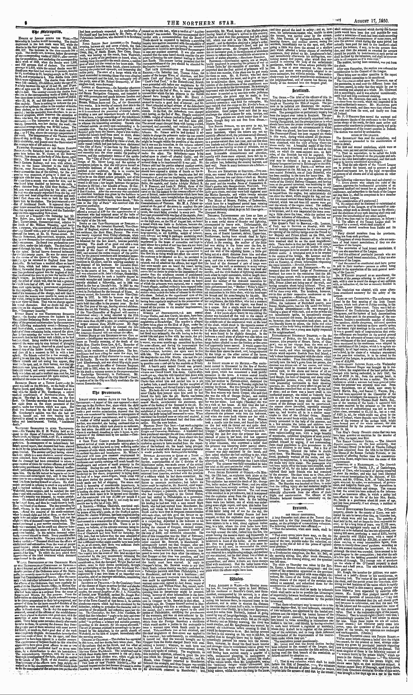Northern Star (1837-1852): jS F Y, 3rd edition - Sic Ifrettopott*,