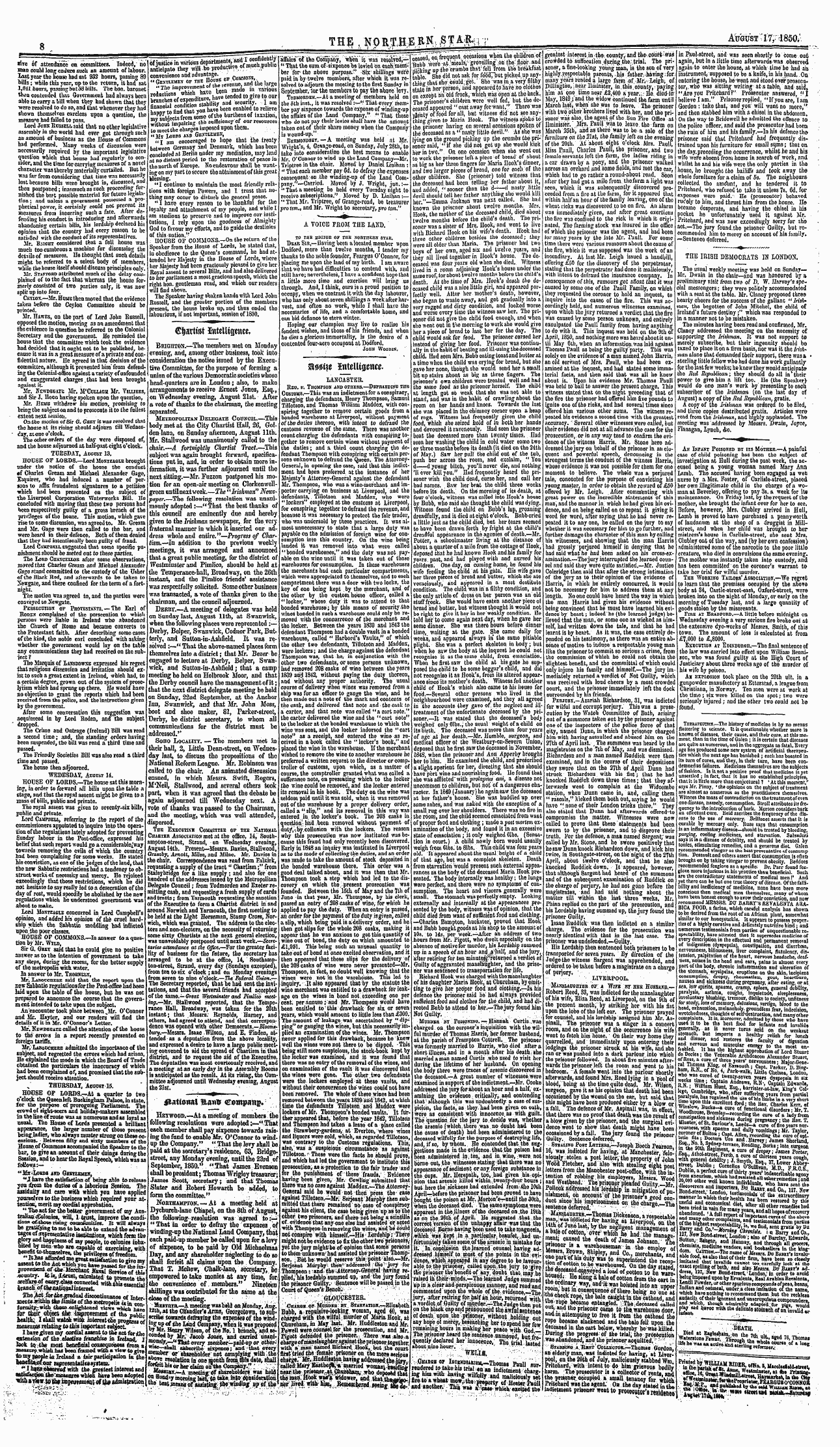 Northern Star (1837-1852): jS F Y, 3rd edition - •Eijarttgt Snteutgence