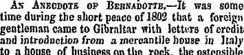 As Anecdote of Bebimdotte.—It was some t...