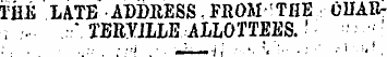 THE LATE ADDRESS , FROM-THE OHAR-, , ..-...