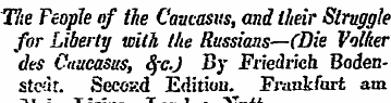 T7te People of the Caucasus, and their S...