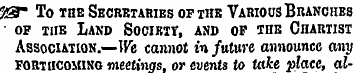 S_r To the Secretaries ofthe Various Bra...