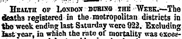 Health of London during the.Week.—The de...