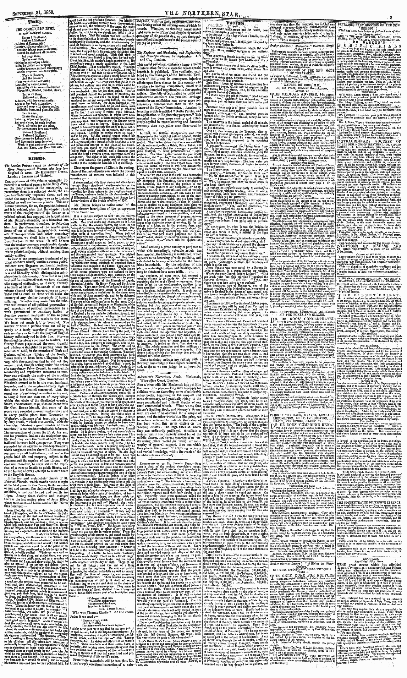 Northern Star (1837-1852): jS F Y, 3rd edition - Ad00316