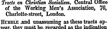 Tracts on Christian Socialism. Central O...