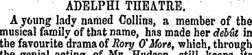 ADELPHI THEATRE. A young lady named Coll...