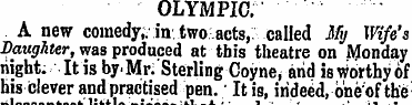 OLYMPIC. A new comedy,, in.two acts,, ca...