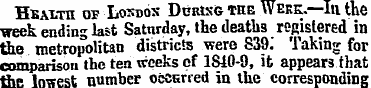 HEALTH OF LiOSDOX DcRtSG THE WEEK.—Ill t...