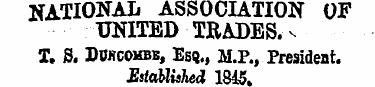 NATIONAL ASSOCIATION OF UNITED TRADES. -...