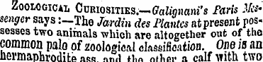 Zoological Curiosities. —Galiqnani's Par...