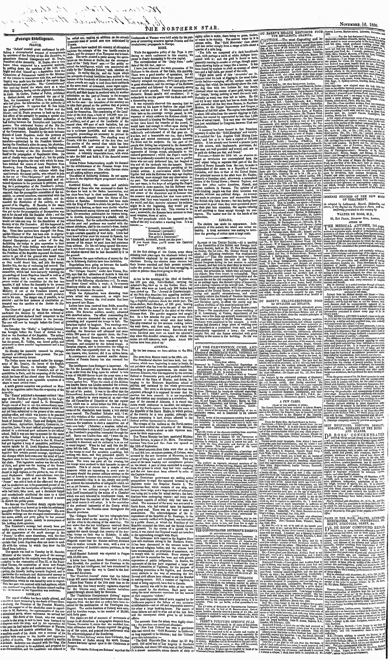 Northern Star (1837-1852): jS F Y, 3rd edition - Ad00208