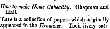 How to make Home Unhealthy. Chapman and ...
