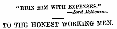 "liVrS B1M WITH EXPENSES." —Lord Melbour...