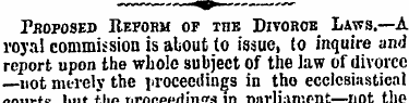 Proposed Reform of the Divorce Laws.—A r...