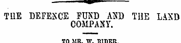 — ¦ » THE DEFESCE FUND AND THE LAND COMP...