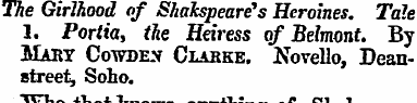 The Girlhood of Shaispeare's Heroines. T...