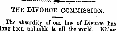 THE DIVORCE COMMISSION. The absurdity of...