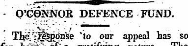 - O'G0NNOR DEFENCE FUND. The " ' ilt&Ron...