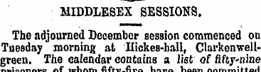 MIDDLESEX SESSIONS. The adjourned Decemb...