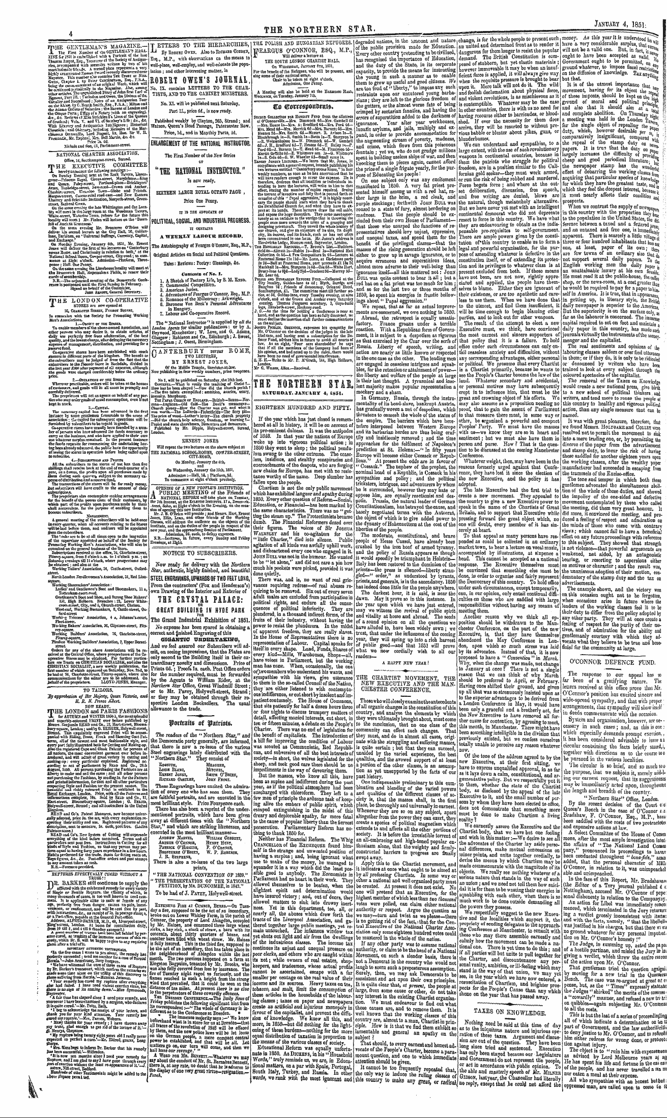 Northern Star (1837-1852): jS F Y, 3rd edition - , Eo Tfronwonbems.