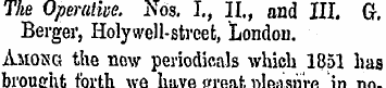 The Operative. Nos. I , II., and III. G....