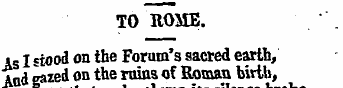 TO ROME. is I sto 01 * on ** e Forum's s...