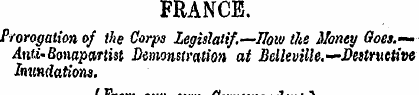 FRANCE. Prorogation of the Corps Legisla...
