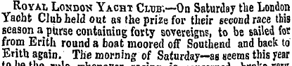 Royal Loudon Yacht Club;—On Saturday the...