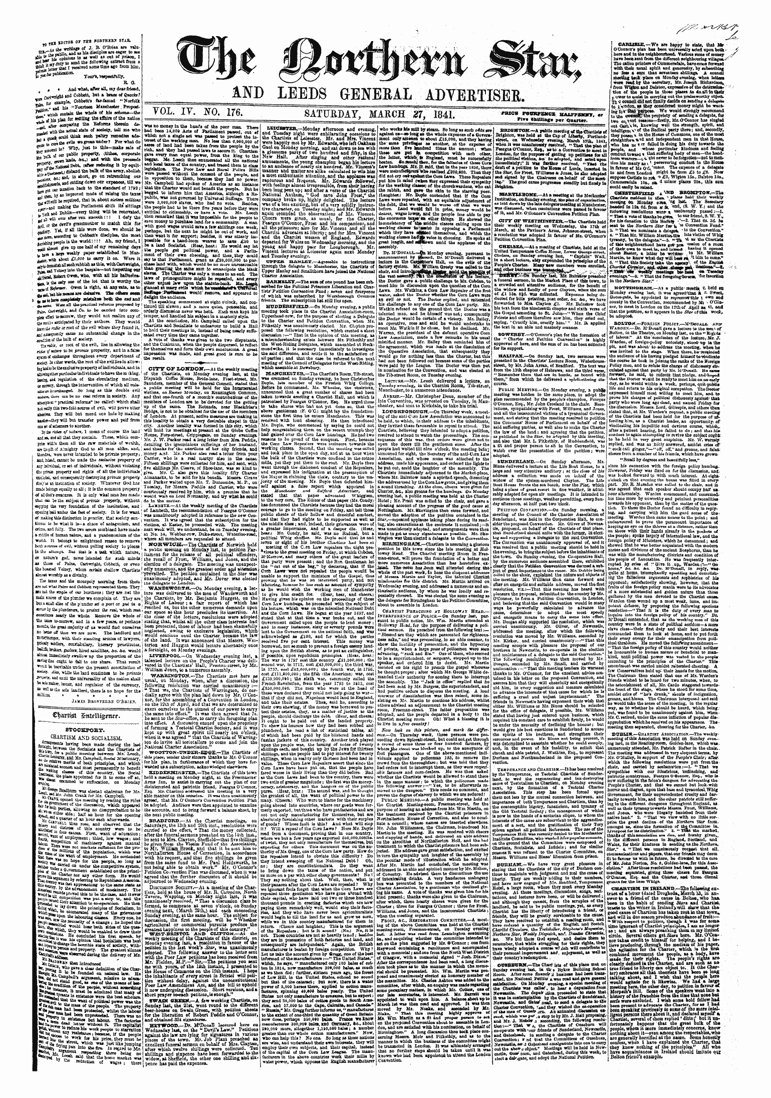 Northern Star (1837-1852): jS F Y, 4th edition: 1