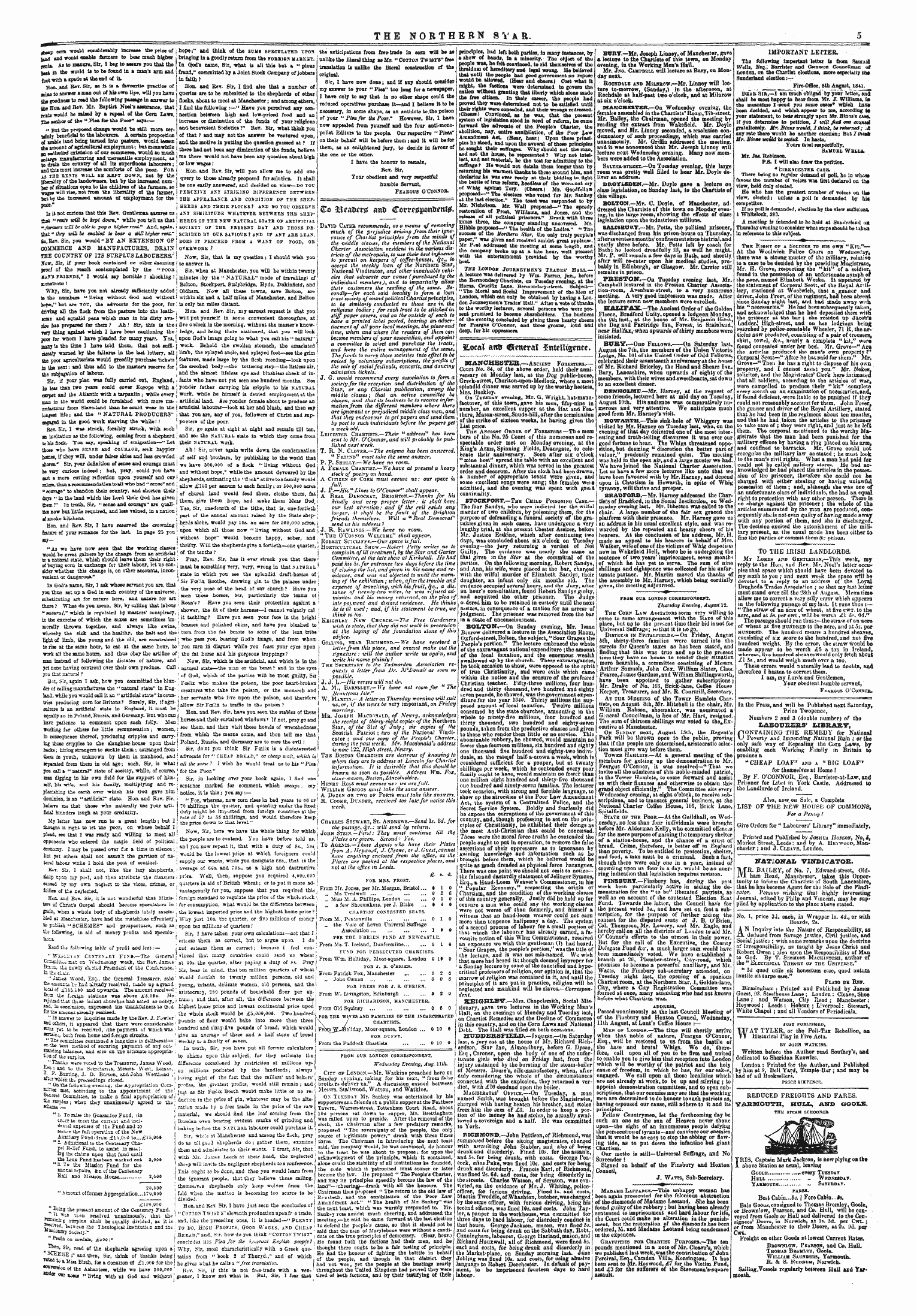 Northern Star (1837-1852): jS F Y, 4th edition - Untitled Ad