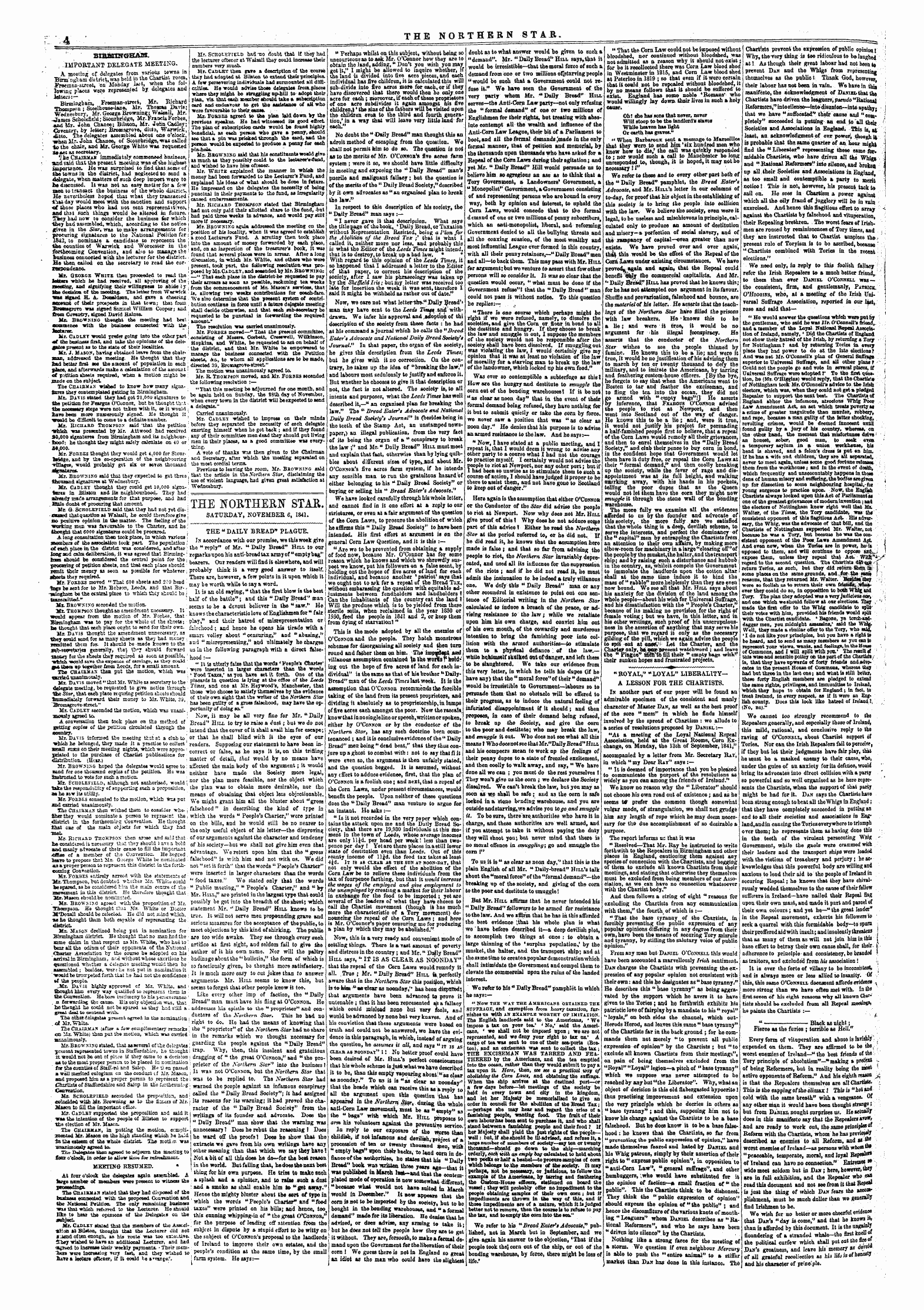 Northern Star (1837-1852): jS F Y, 4th edition - The Northern Star Saturday, November 6, 1841.