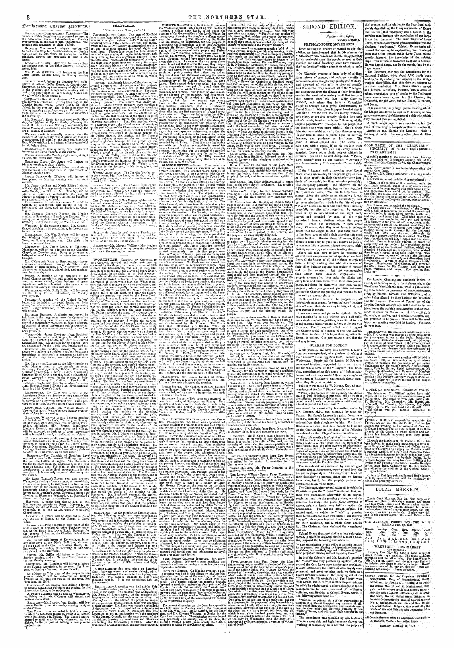 Northern Star (1837-1852): jS F Y, 4th edition - Good Faith Of The "Leaguers !» — Sincerity Of Their Conversion To Chartism!!