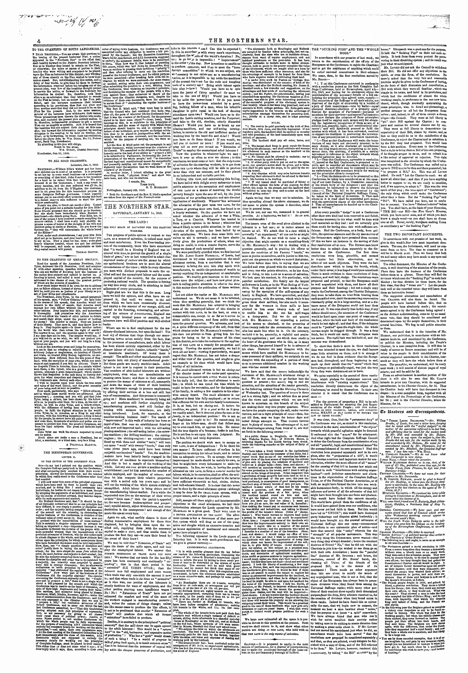Northern Star (1837-1852): jS F Y, 4th edition - The Noethebu Star Saturday, January 14,1843.