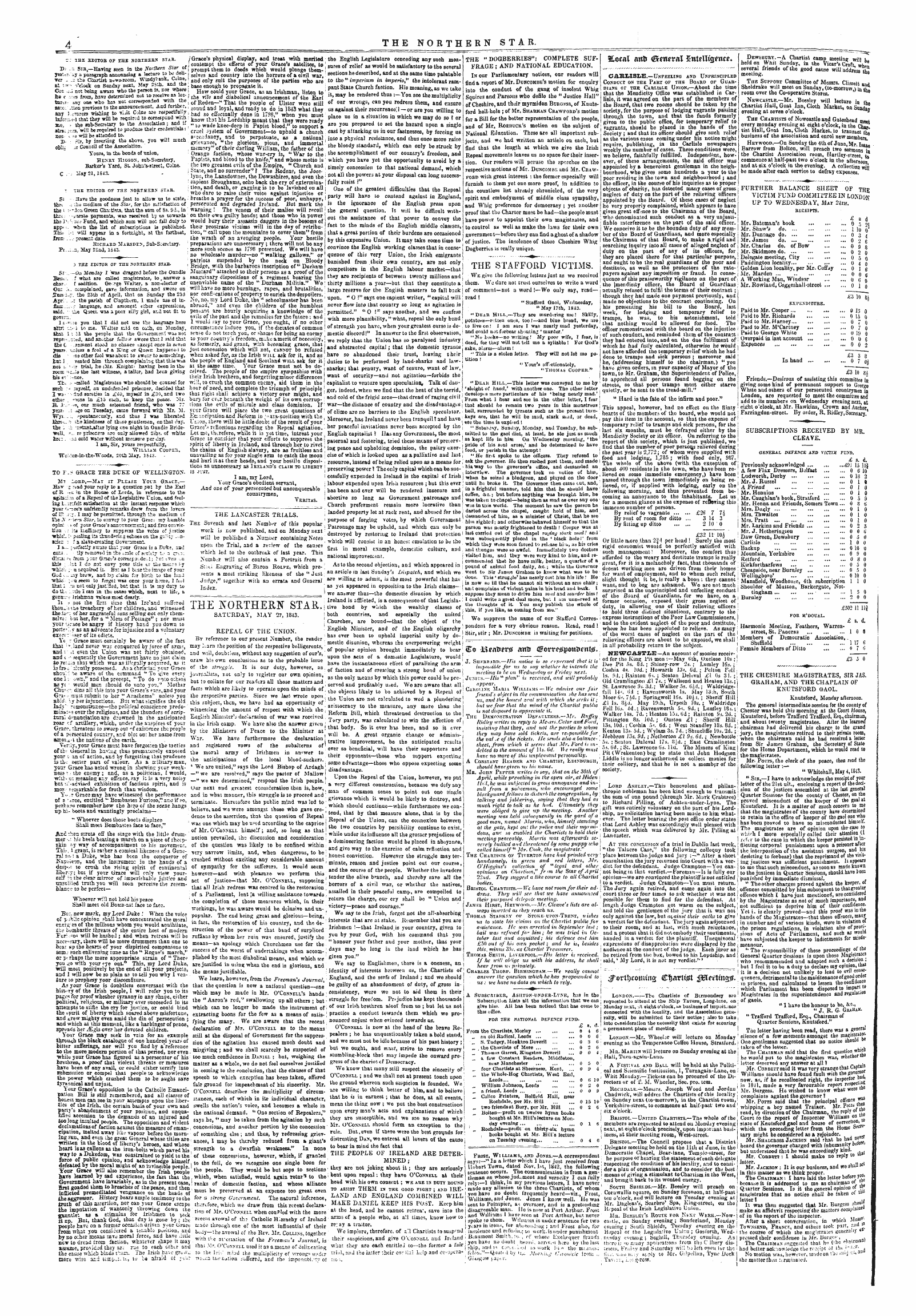 Northern Star (1837-1852): jS F Y, 4th edition - #Ovtl)Comut2 Cfjarttjsst Jeiwtmcrjs