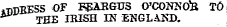 * -rmBESS OT ^ABGUS O'CONSOk TO *" THE IRISH IN EKGLAKD.