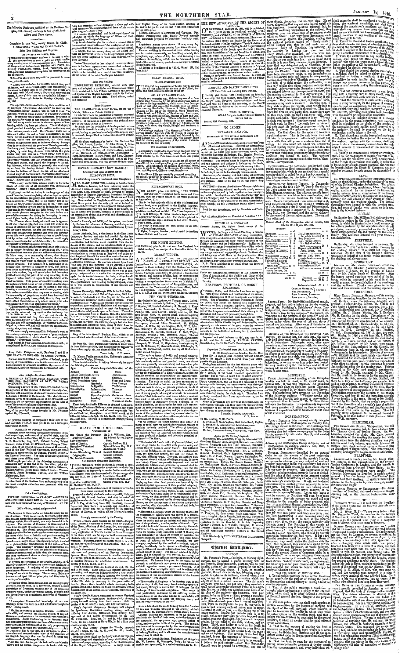 Northern Star (1837-1852): jS F Y, 4th edition - Ad00222